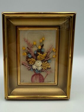 Vintage Framed Dried Flower Shadow Box Frame 3.5x4.5